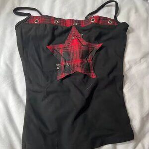 Goth punk plaid crop top